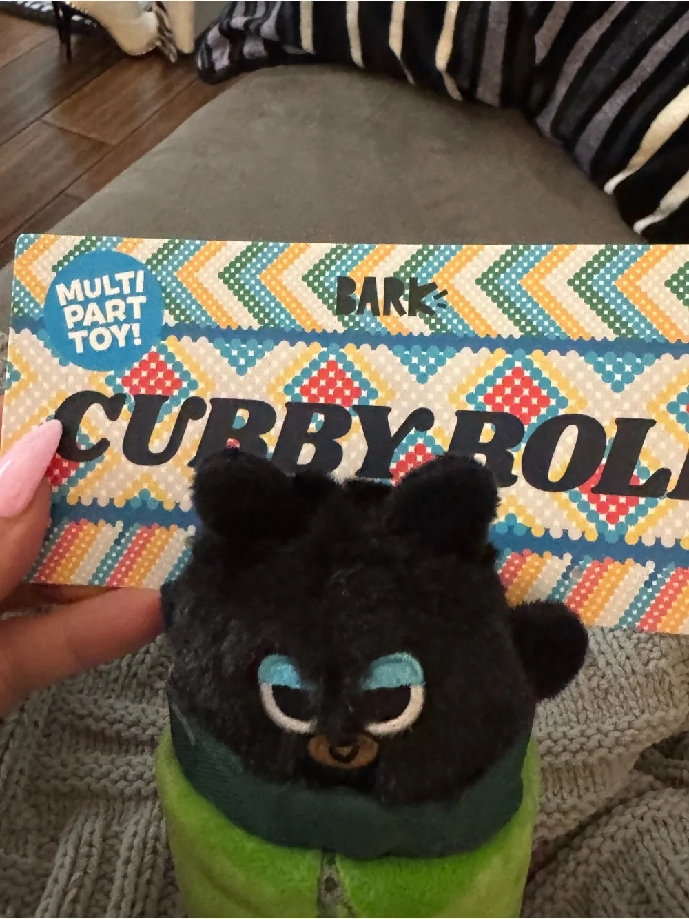 Bark ‘Cubby Roll’ Black Bear Plush Dog Toy